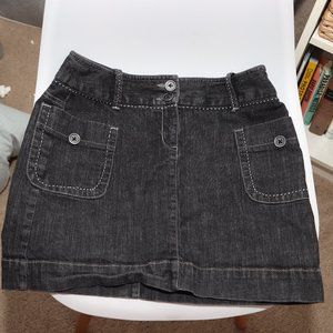black vintage denim loft skirt